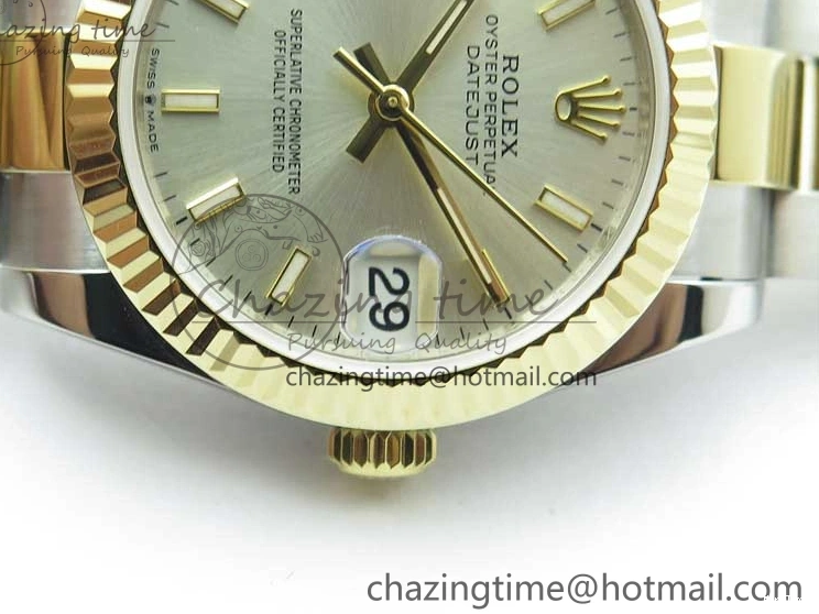 MiroTime 0506 Datejust 31mm 278273 SS YG BP Maker Best Edition Silver Sticks Markers Dial on SS YG Oyster Bracelet QuickDry 2712